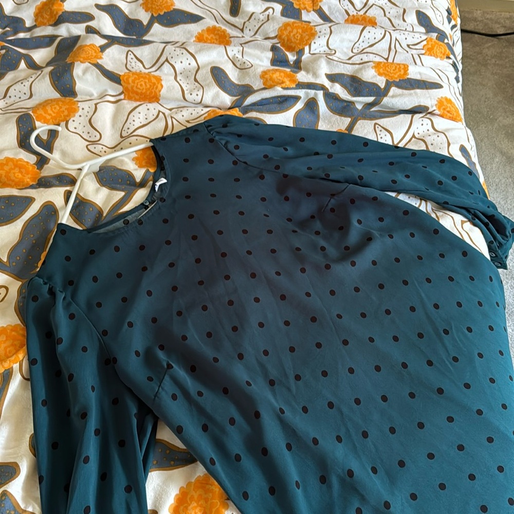 Old Navy Green Polka Dot Shift Dress